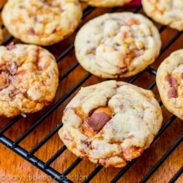 chewy Butterfinger cookies on a cooling rack