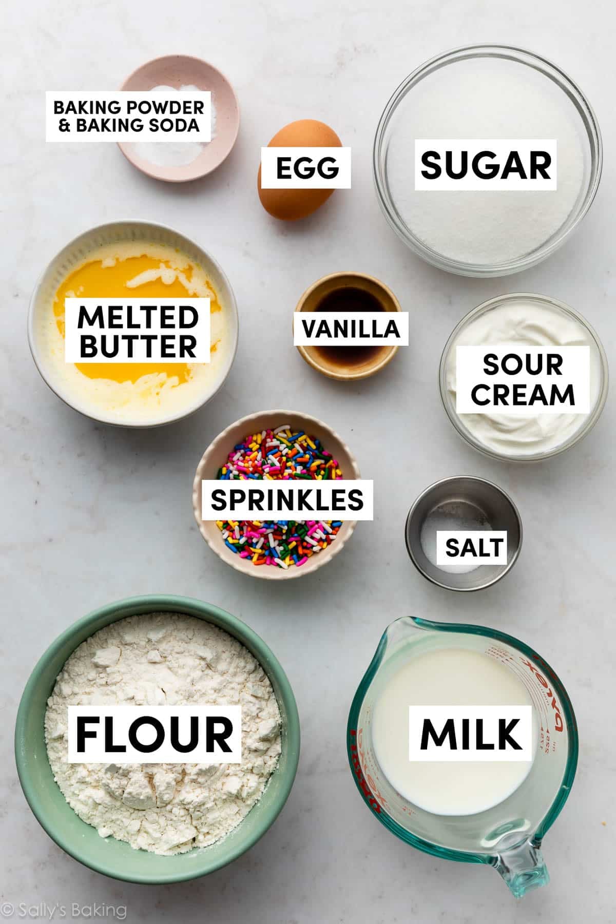 ingredients in bowls.