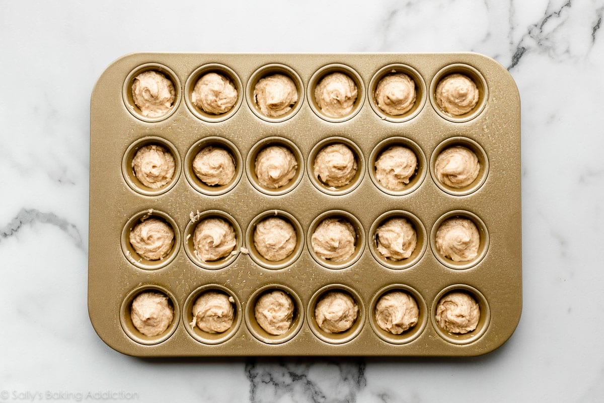 mini donut muffins before baking