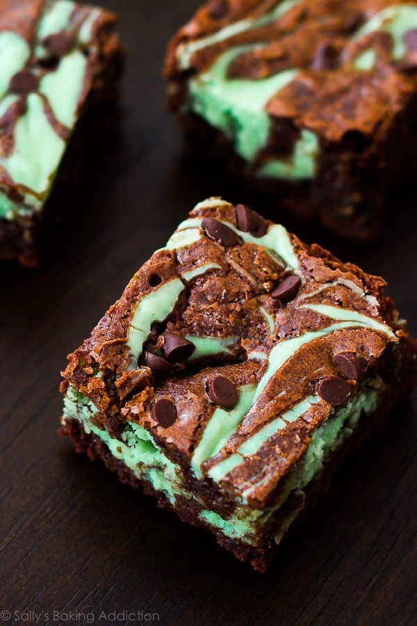mint chocolate chip cheesecake brownies