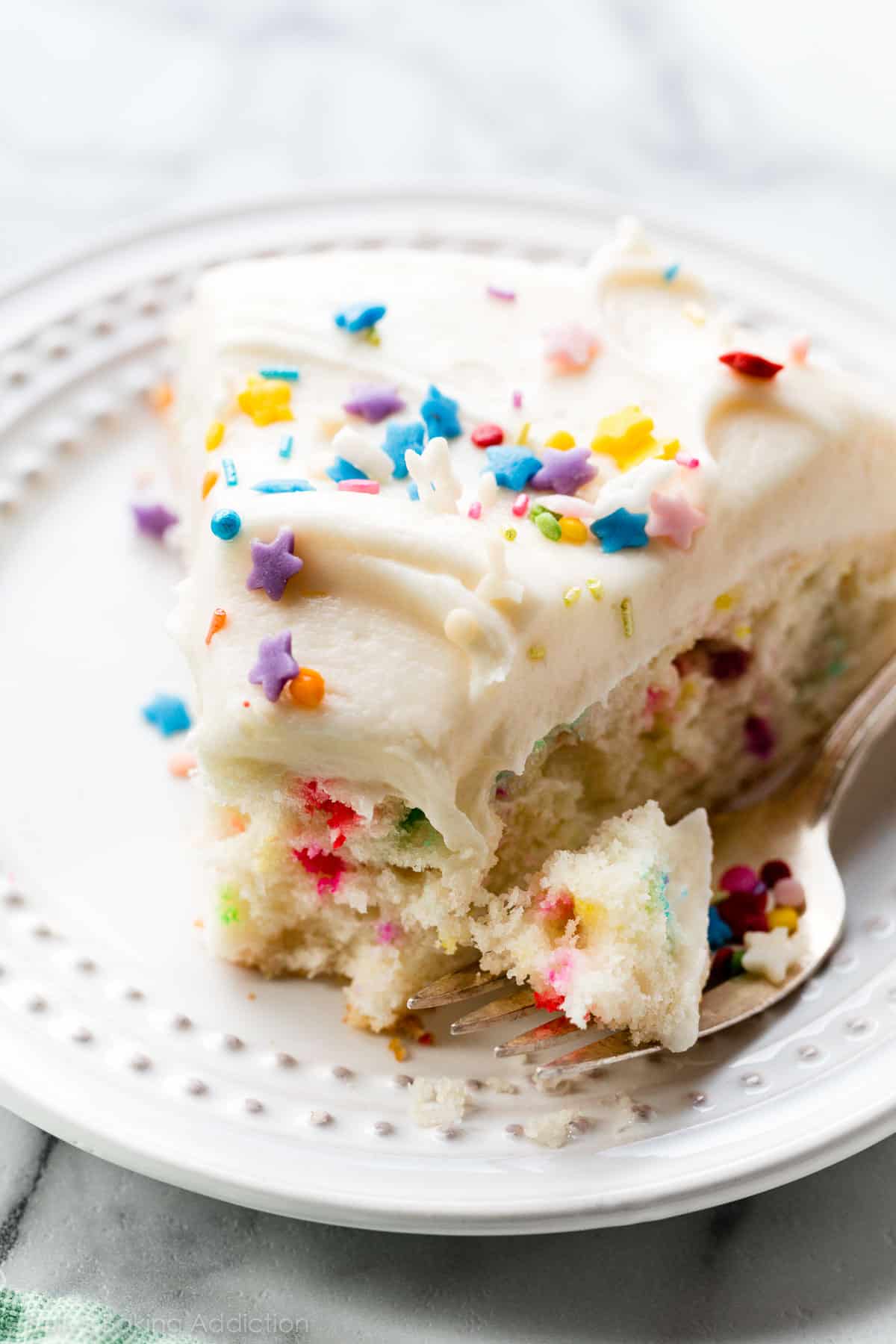 slice of sprinkle cake