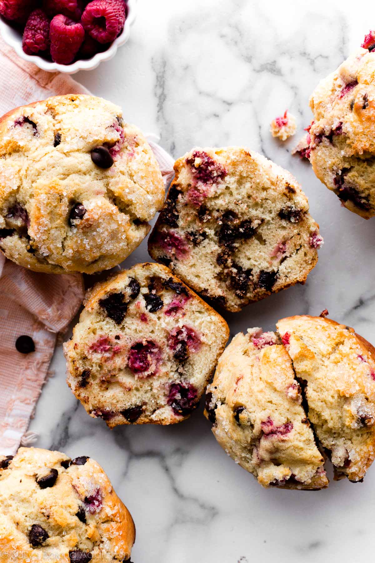 jumbo raspberry chocolate chip muffins
