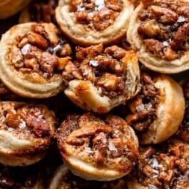 plate of mini pecan pies.
