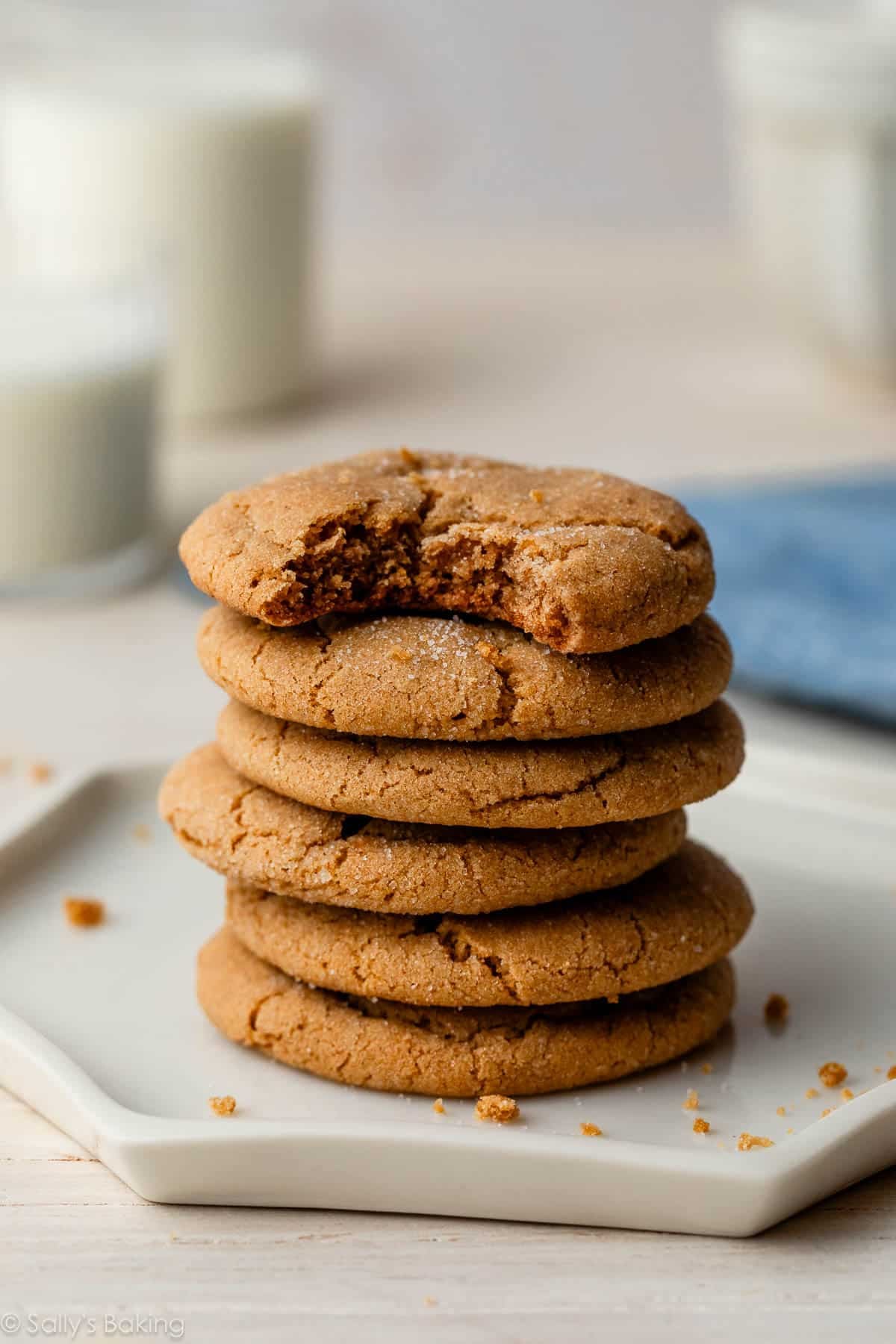 stack of brown sugar cookies.