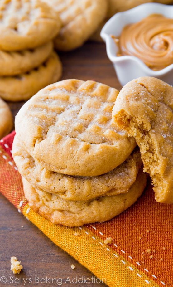 stack of peanut butter cookies