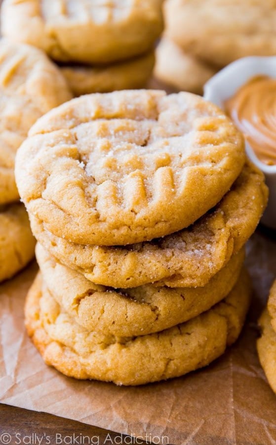 stack of peanut butter cookies