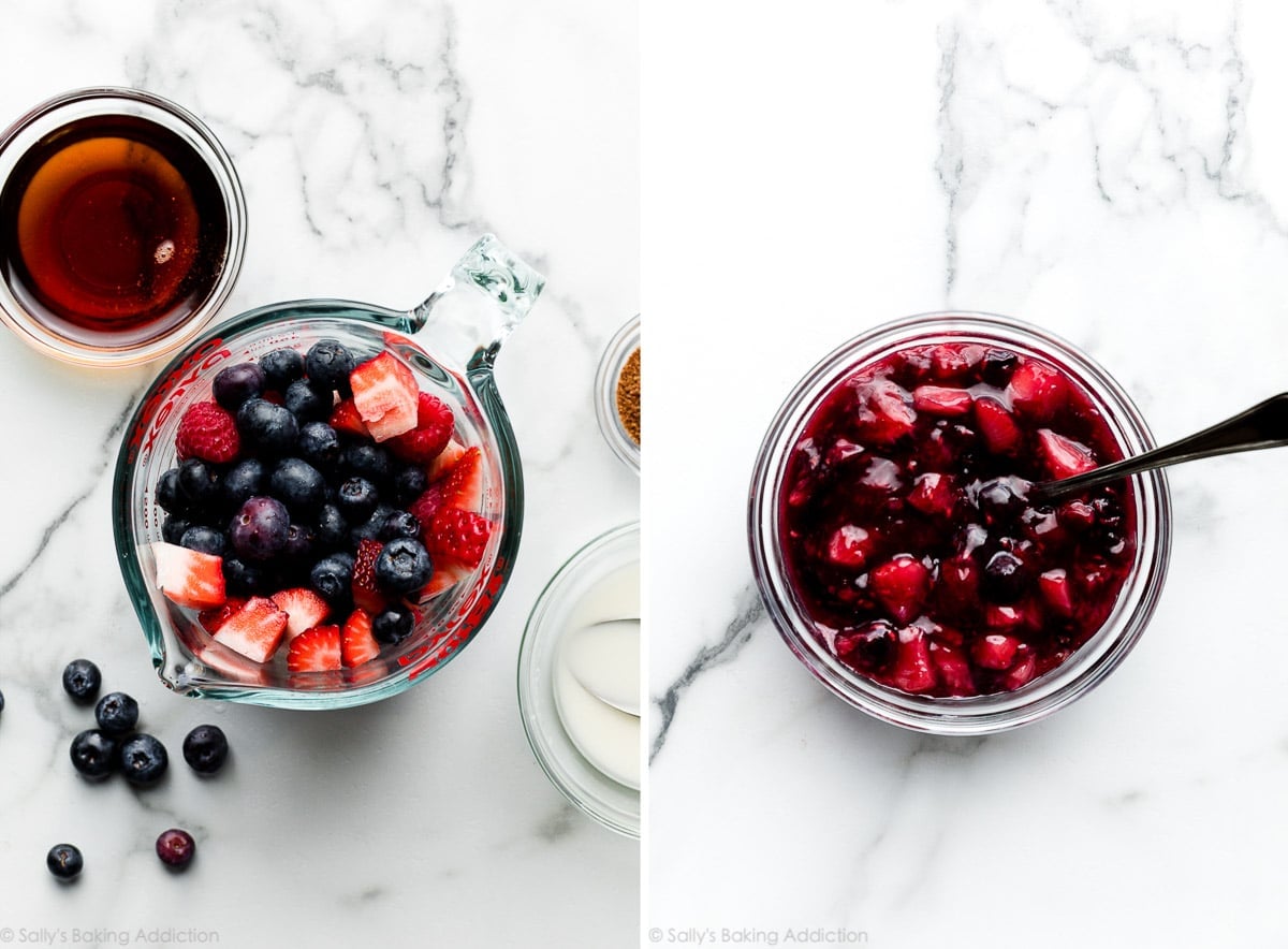 healthy mixed berry bars filling