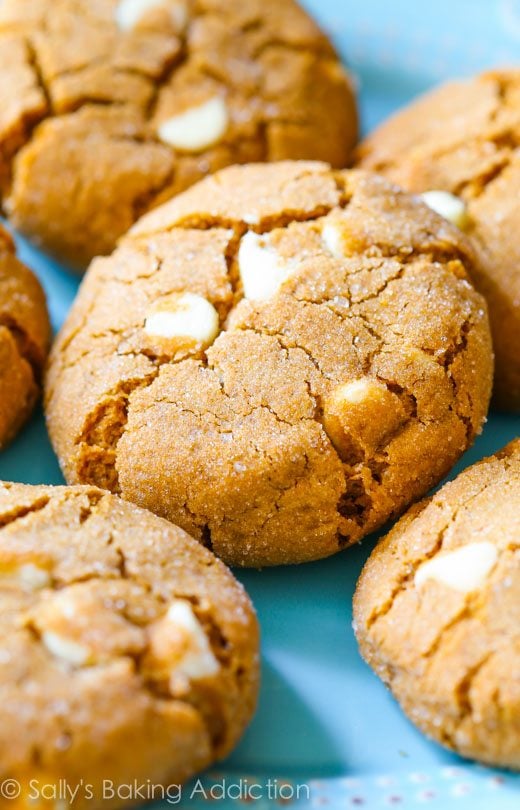 soft white chocolate chip molasses cookies