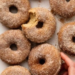 baked cinnamon sugar donuts.