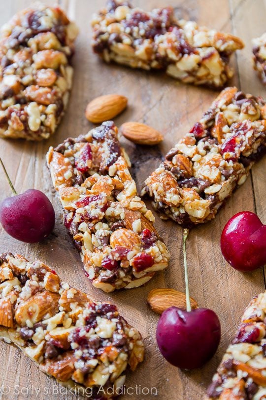 chocolate cherry almond snack bars