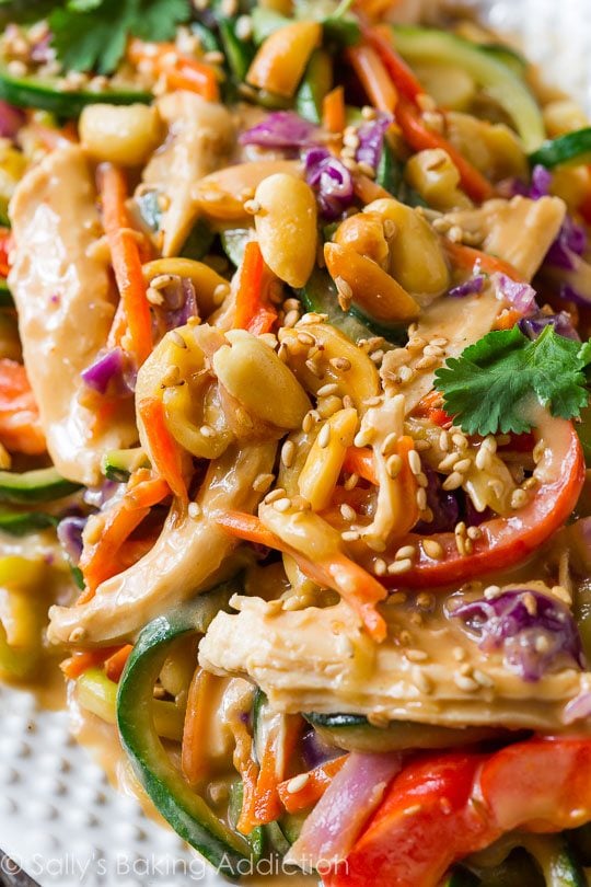 peanut chicken zucchini noodles