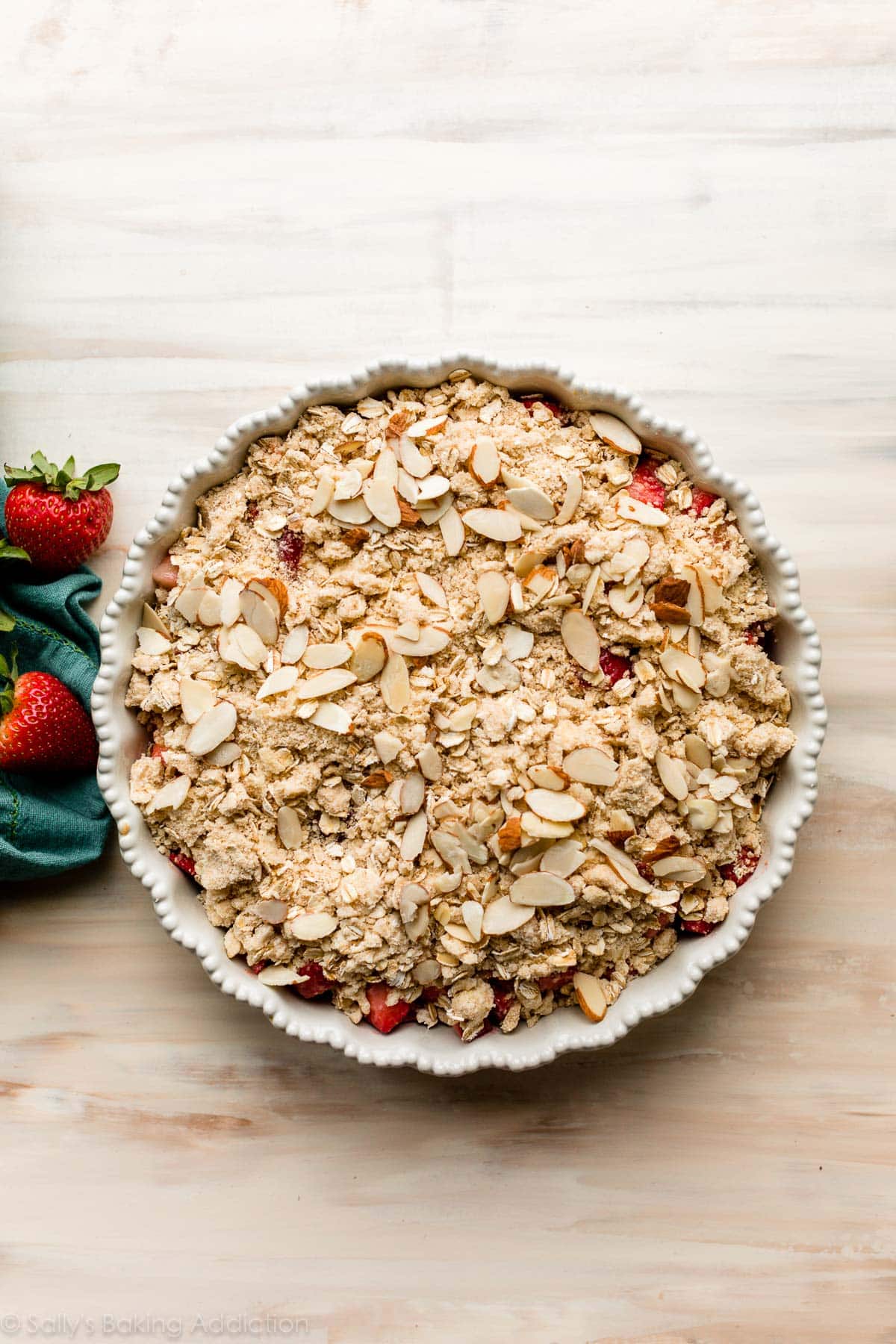 strawberry crisp before baking