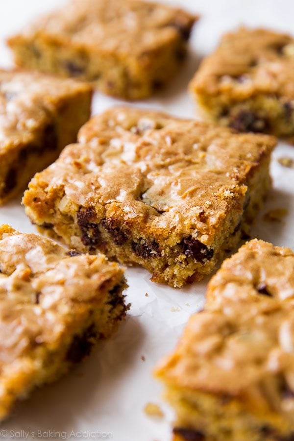 dark chocolate coconut blondies