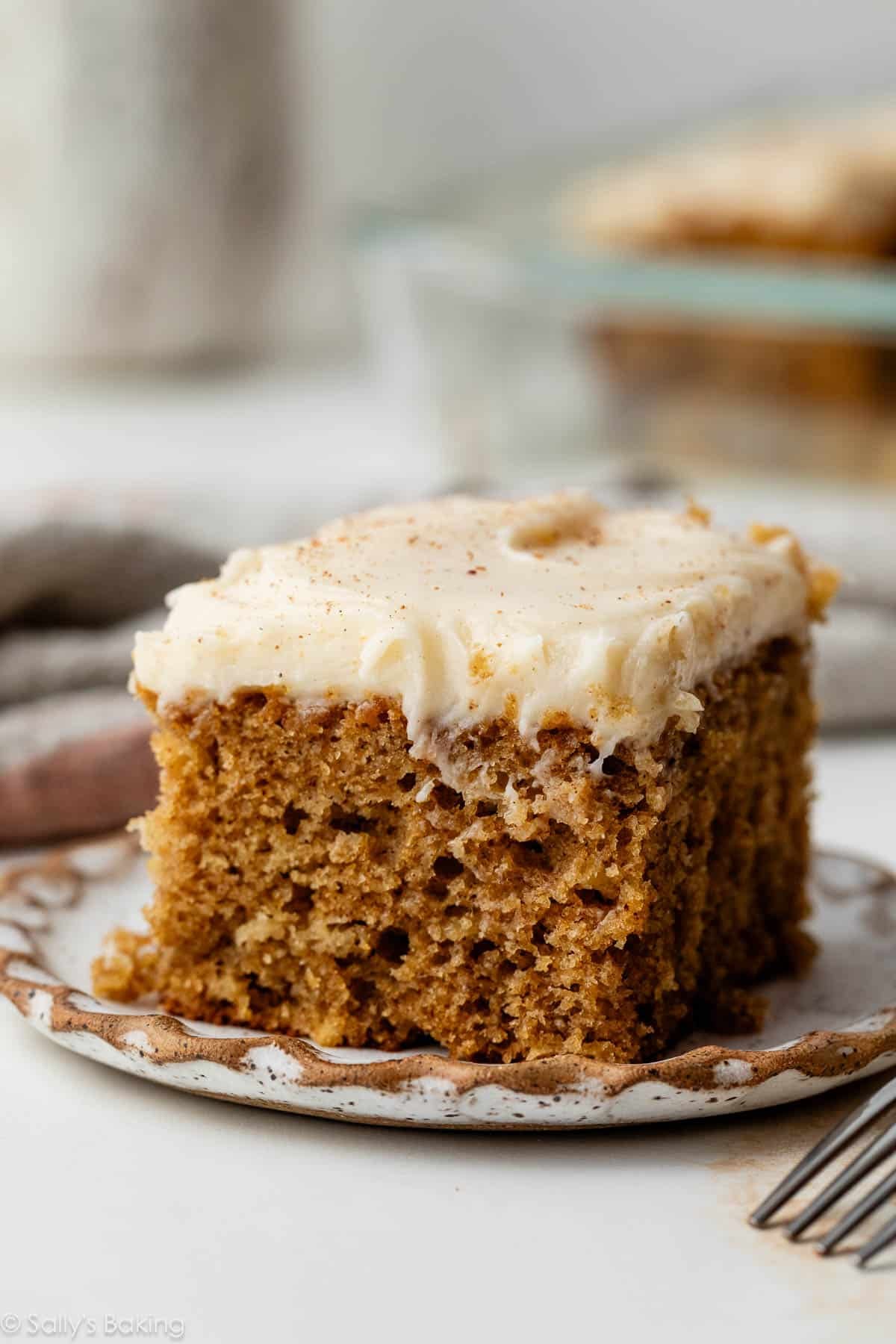 spice cake on small plate.