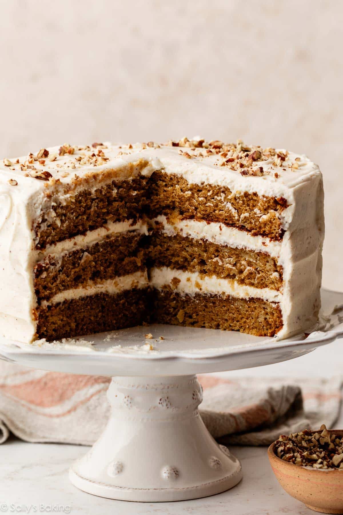 spice layer cake with brown butter cream cheese frosting.