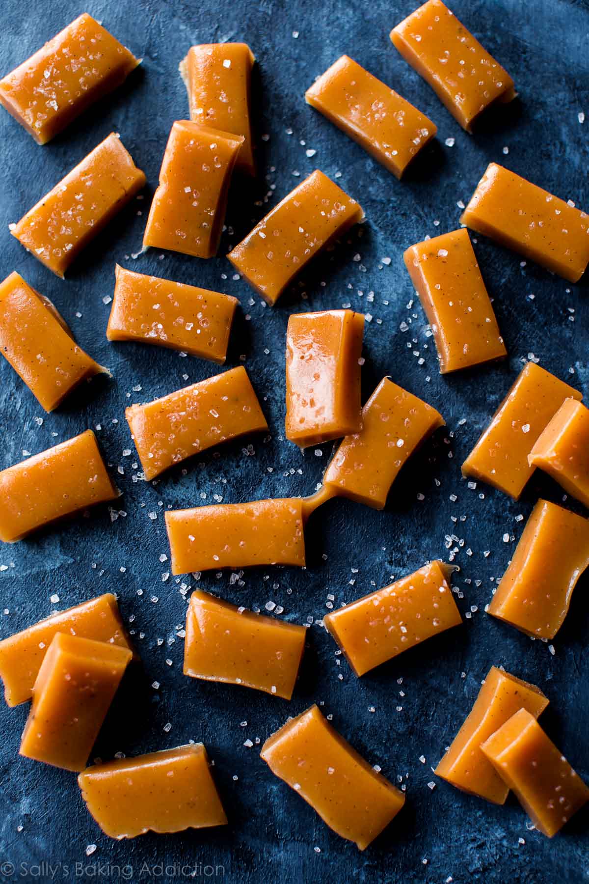 sea salt vanilla caramels cut into pieces