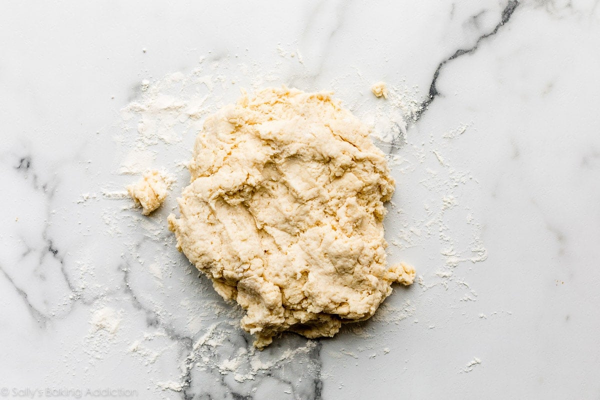 dough on marble counter