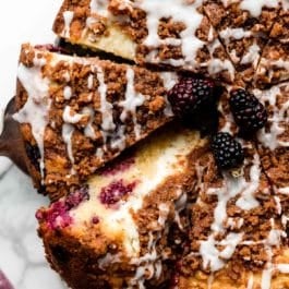 blackberry crumb cake with cream cheese filling