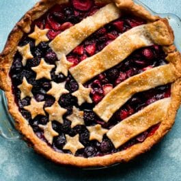 American flag pie after baking
