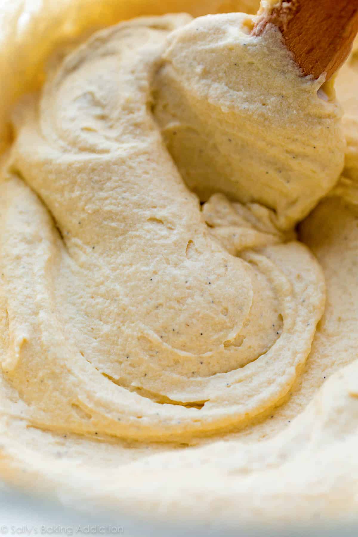 Pound cake batter in glass bowl