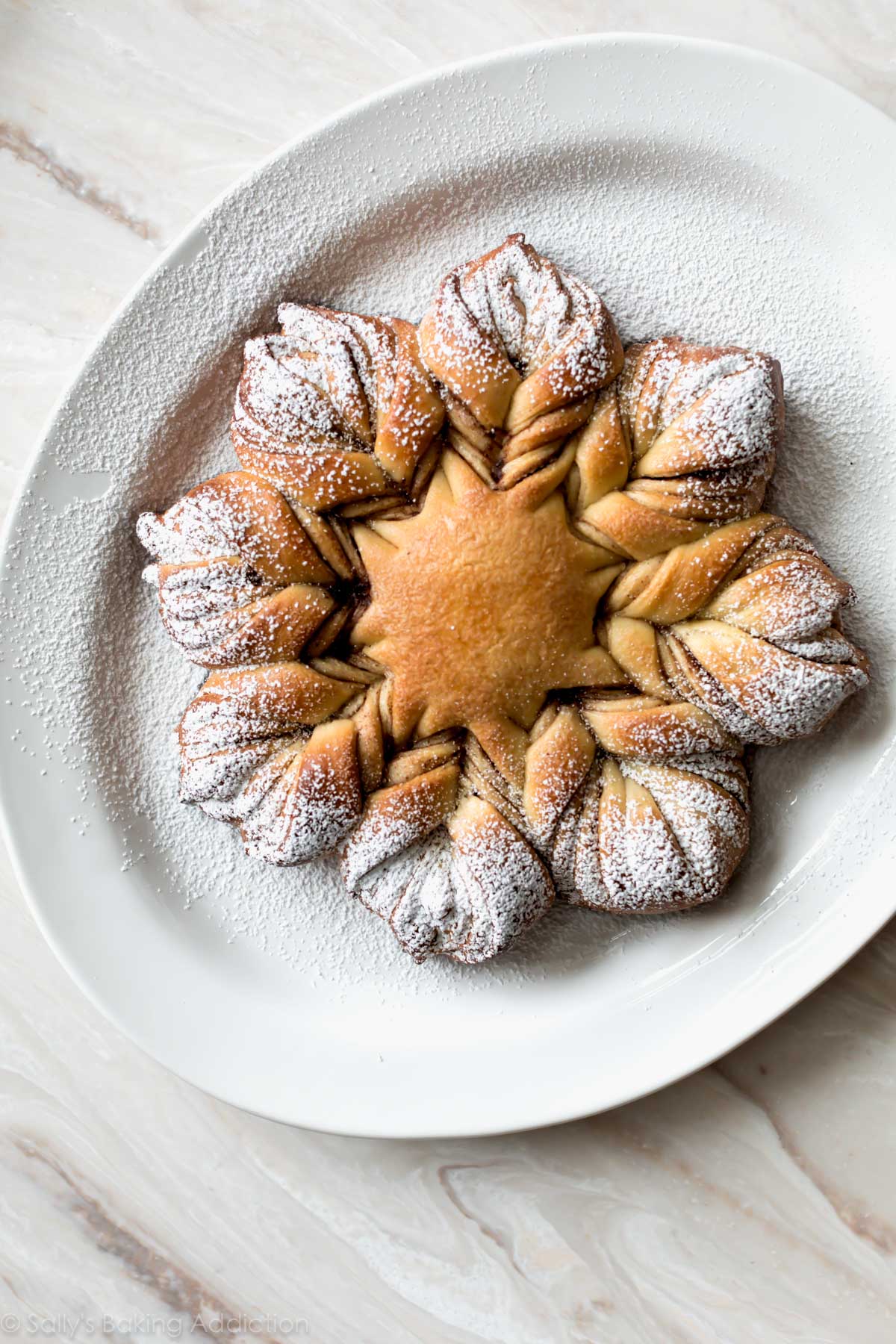 star bread on a white plate