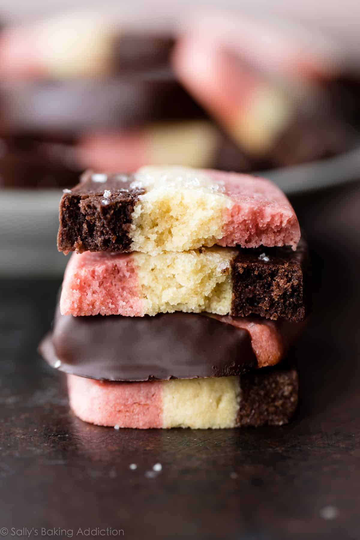 Stack of neapolitan cookies