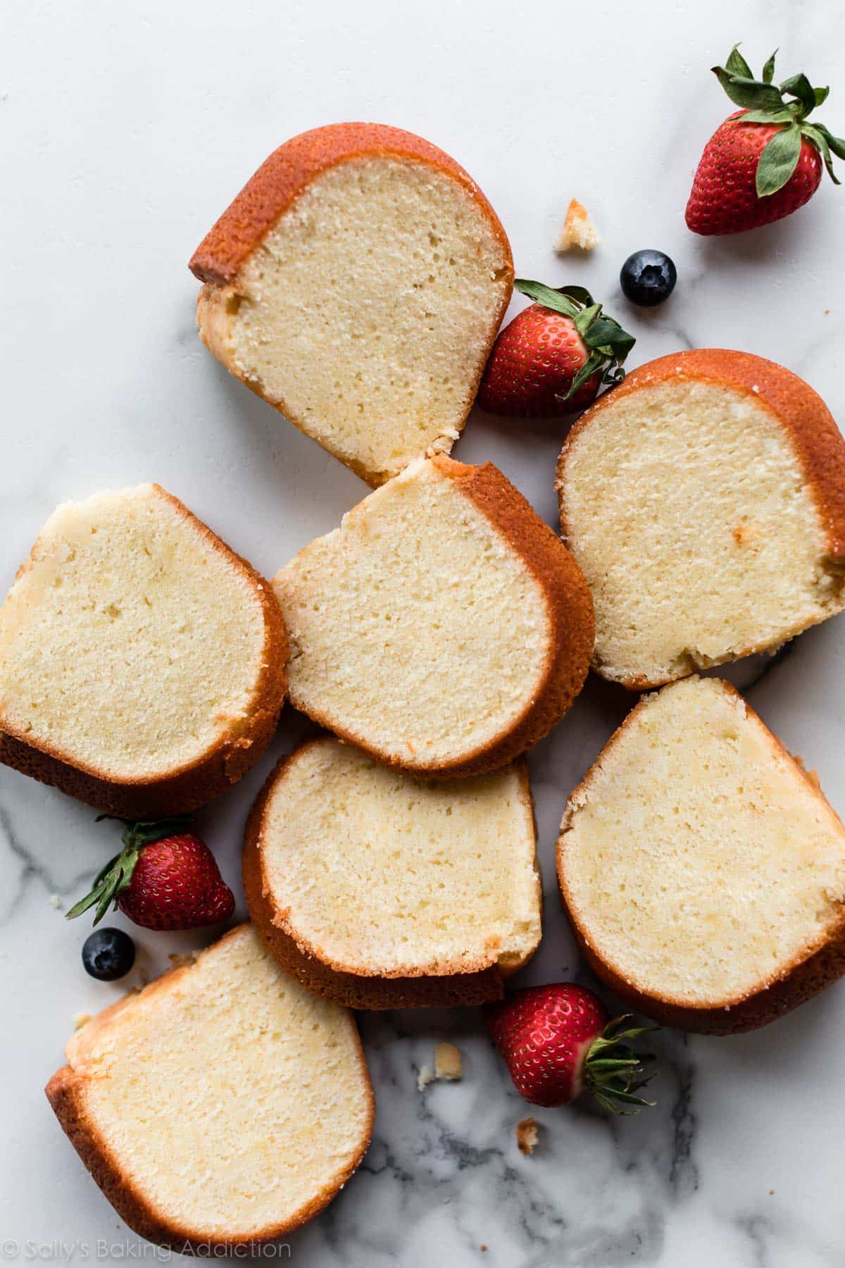 slices of cream cheese pound cake
