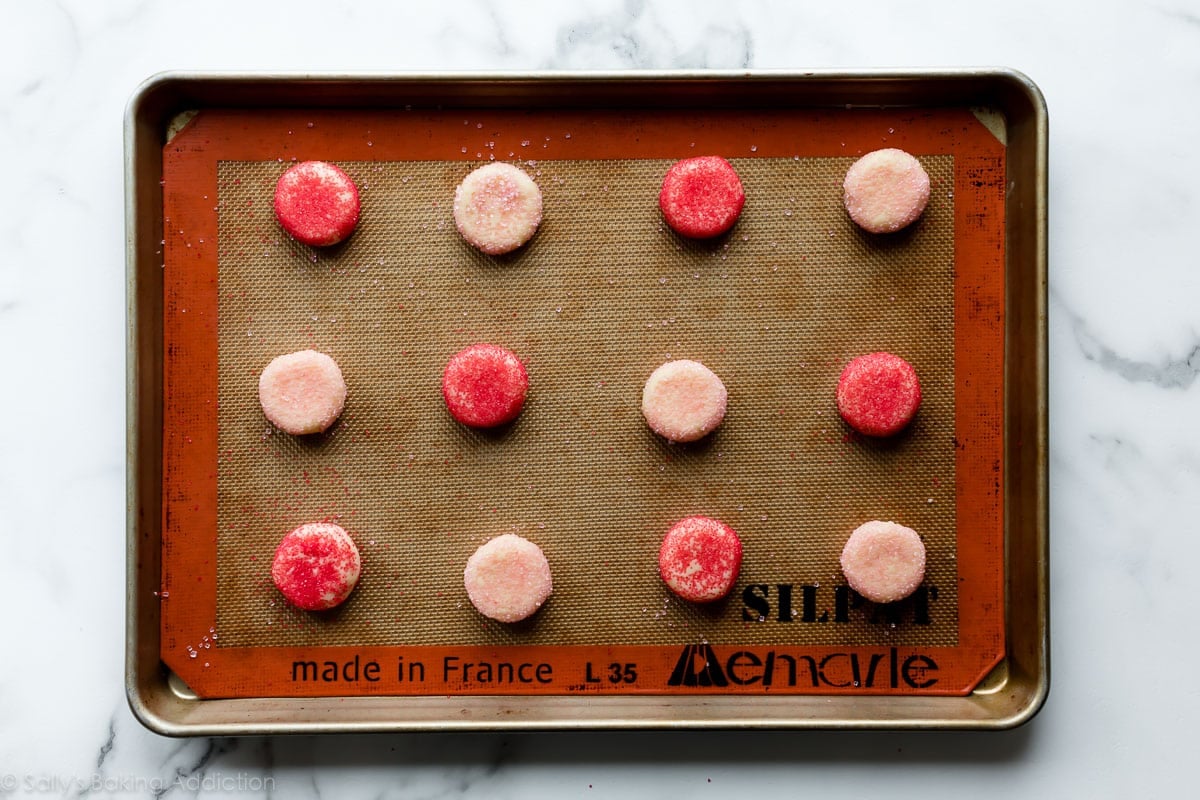 Cookie dough on cookie sheet