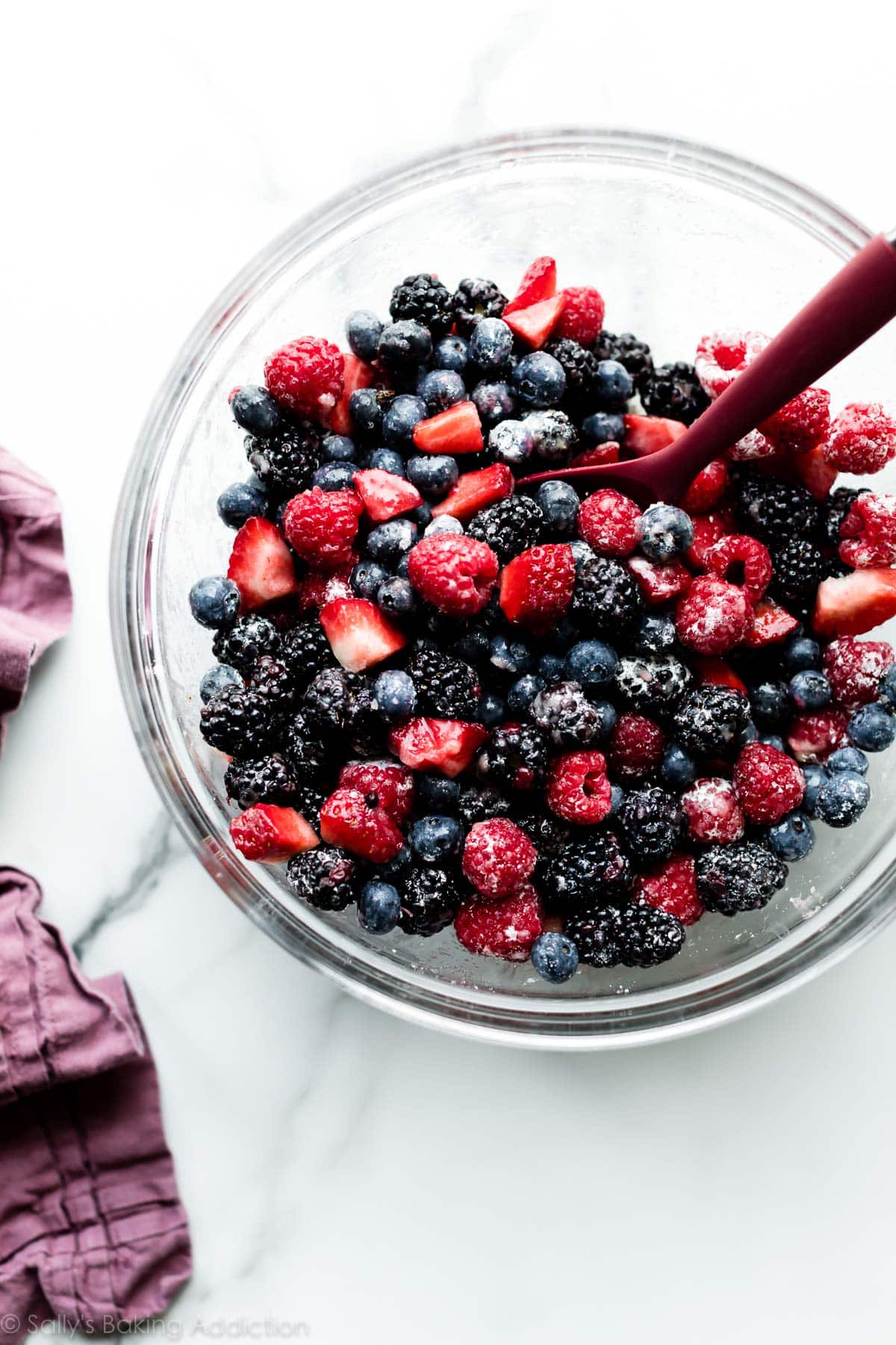mixed berries in glass bowl