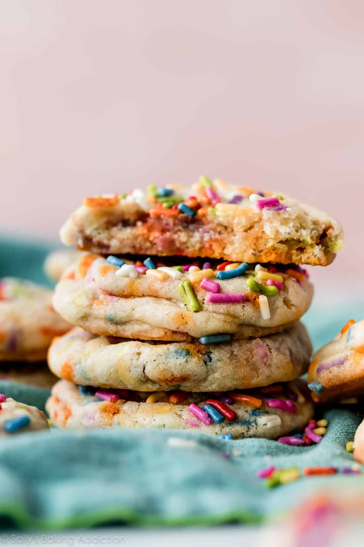 stack of sprinkle sugar cookies