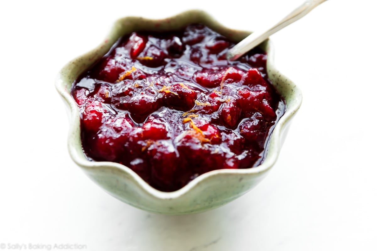 cranberry sauce in a bowl
