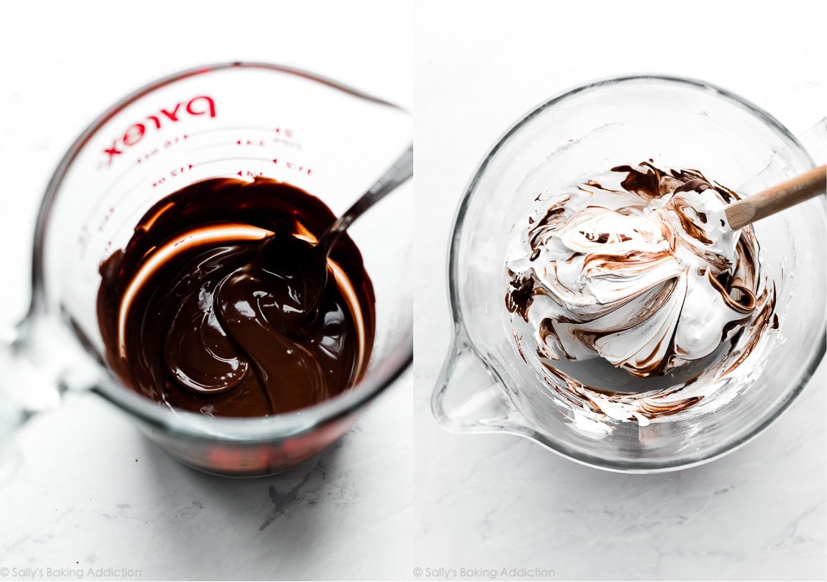 chocolate in meringue batter