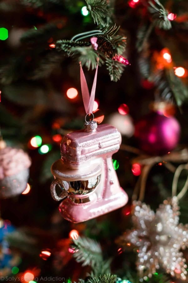 pink sparkly stand mixer Christmas tree ornament