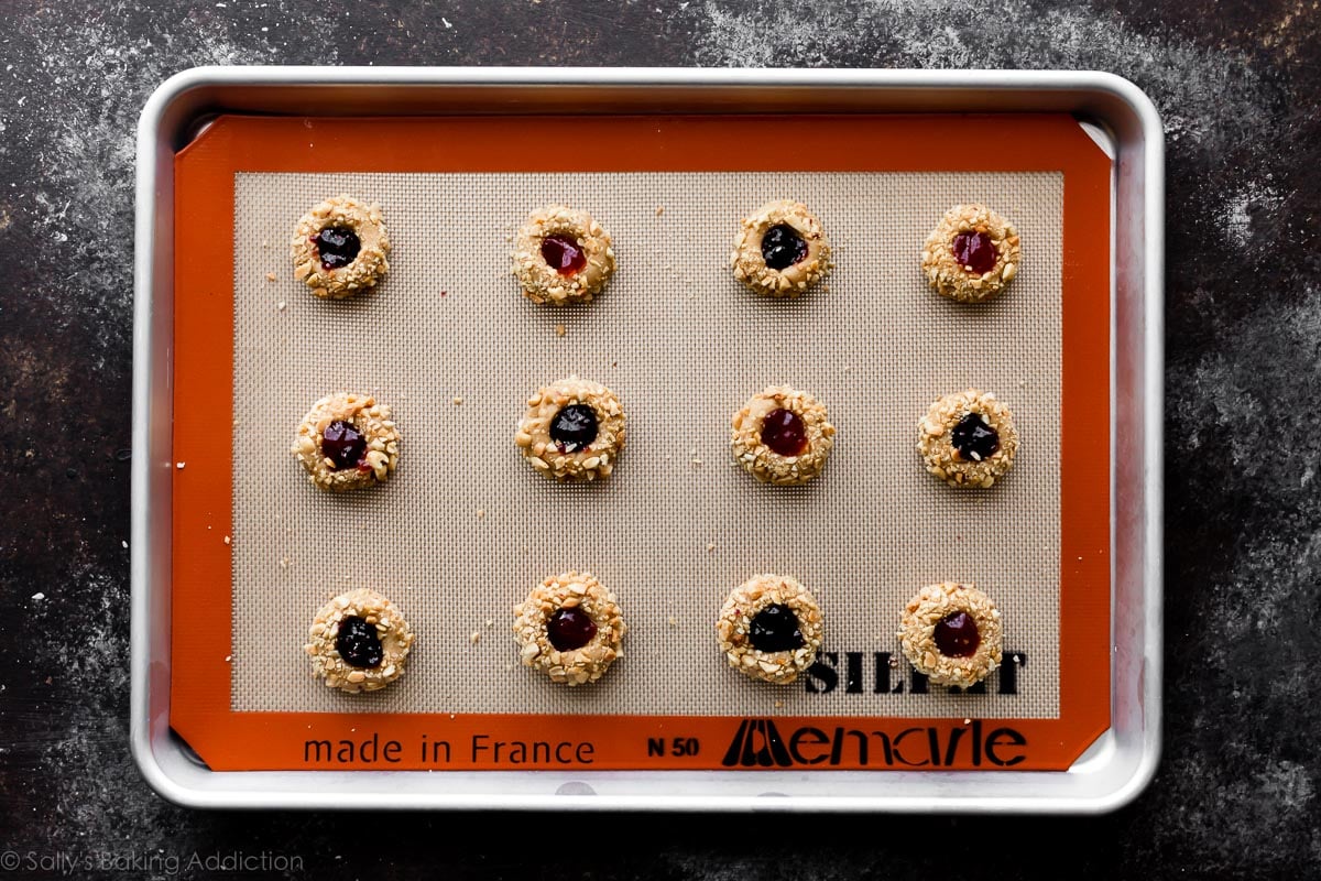 peanut butter thumbprints before baking