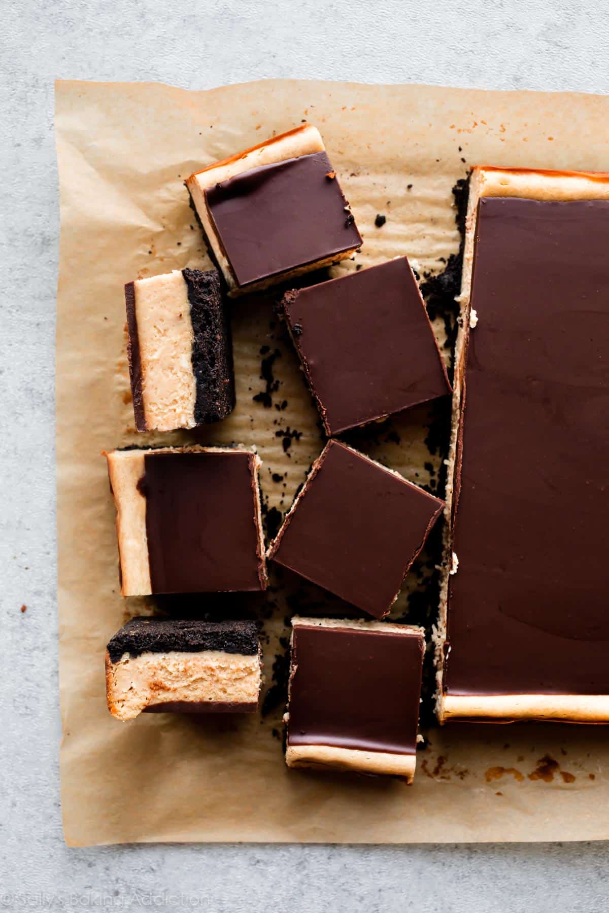 chocolate peanut butter cheesecake bars