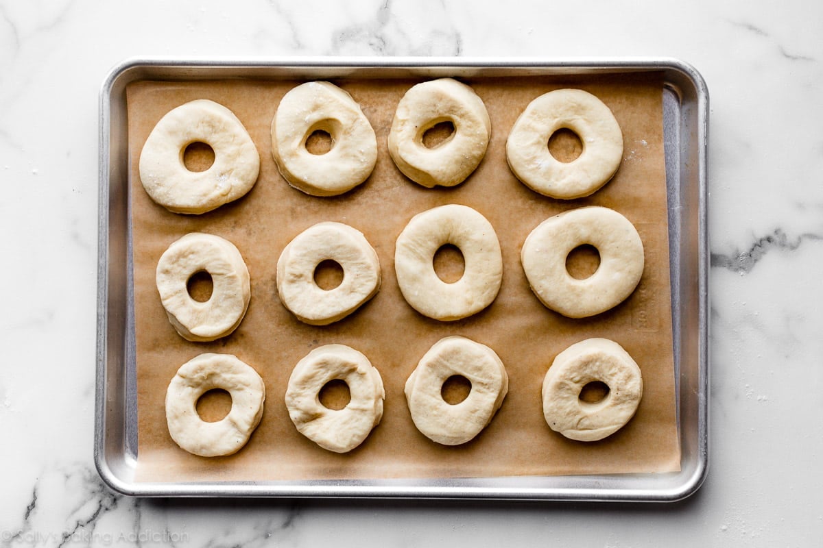 doughnuts before frying