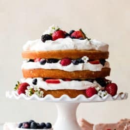 fresh berry and whipped cream cake