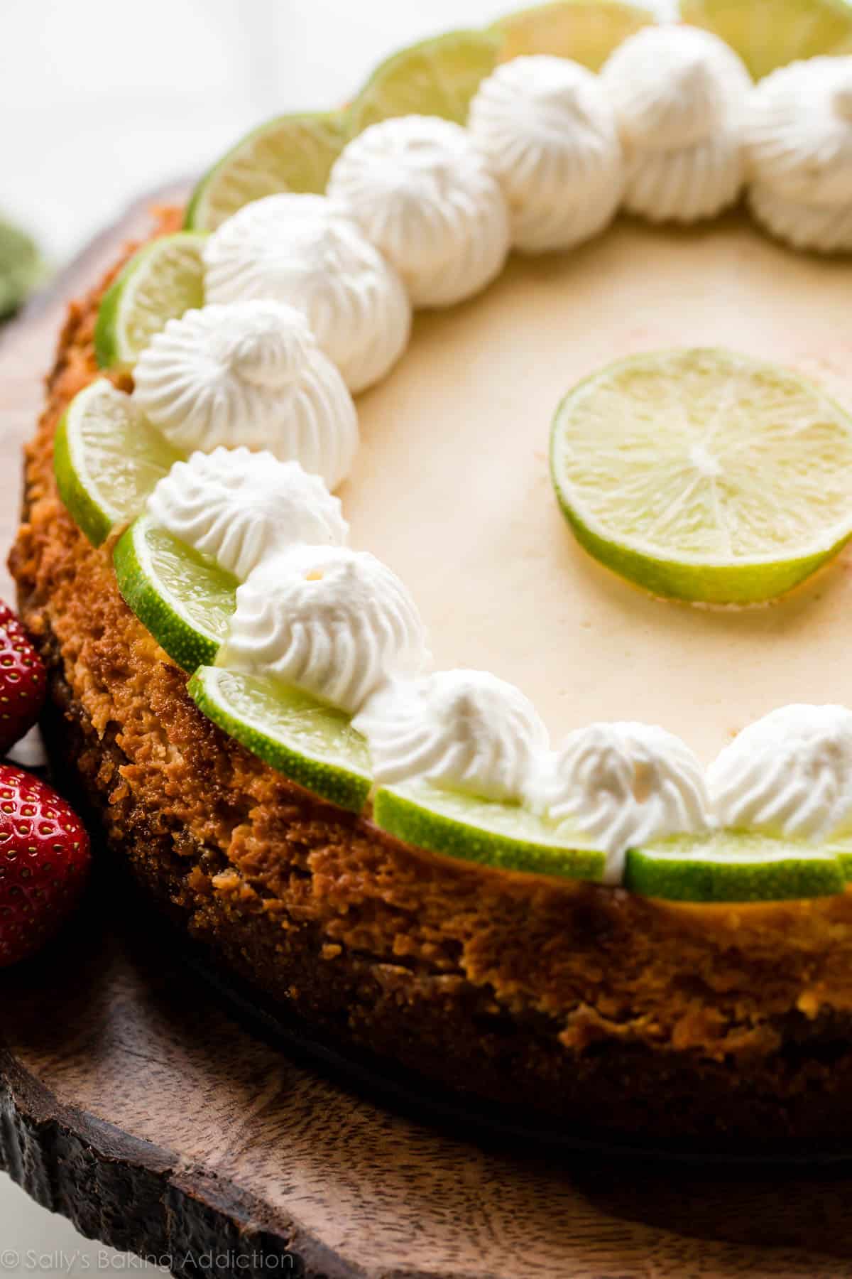 key lime pie cheesecake with whipped cream