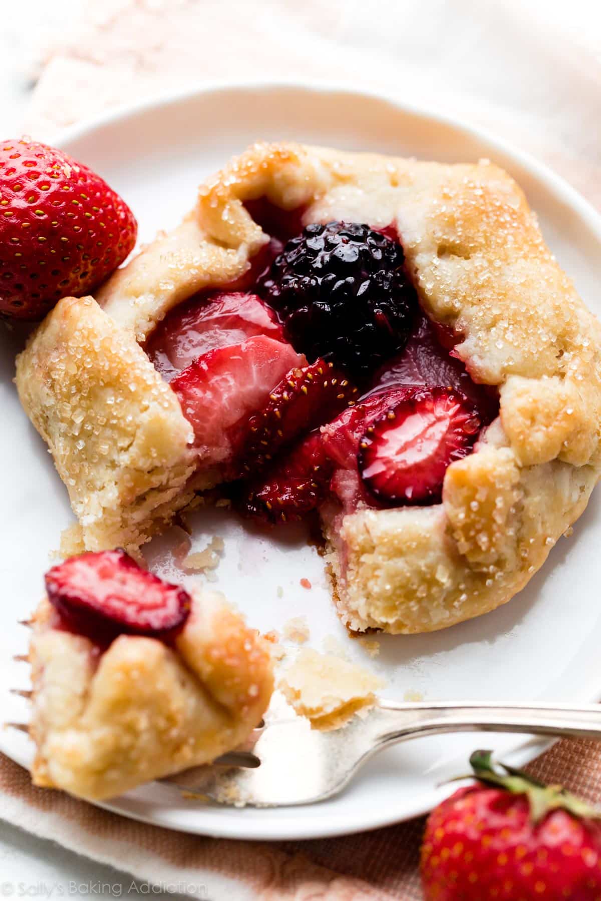 mini strawberry blackberry galette