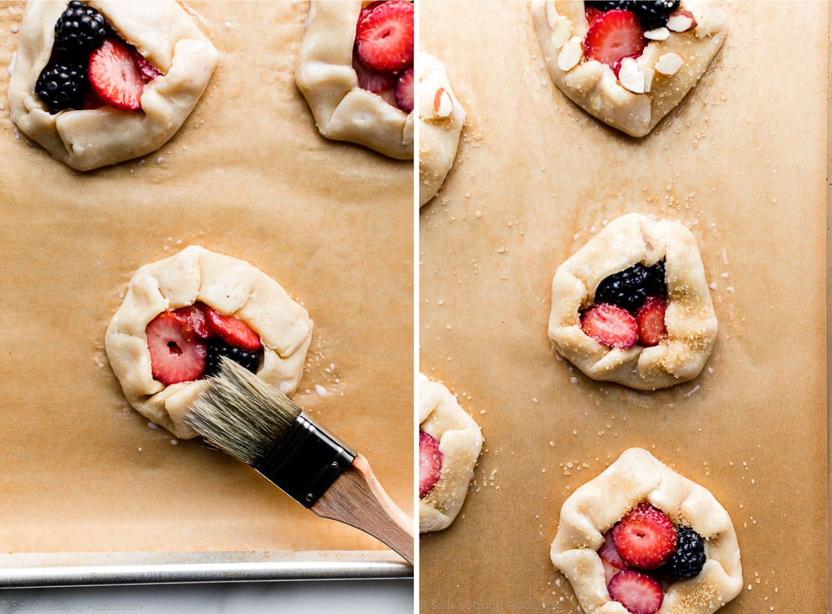 mini fruit galettes before baking