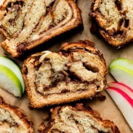 slices of apple cinnamon babka