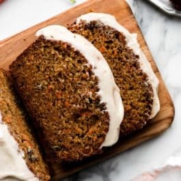 slices of carrot cake loaf