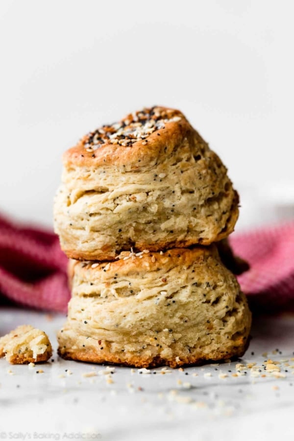 2 everything bagel cream cheese biscuits