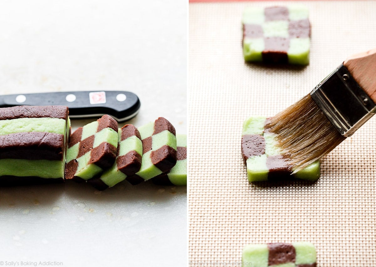 shaped checkerboard cookie dough