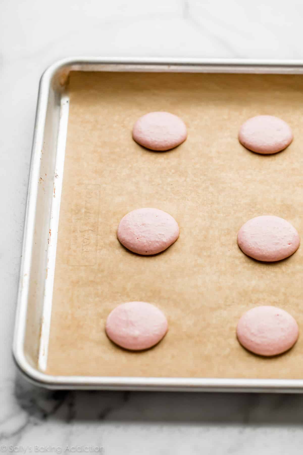 piped macaron batter