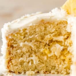 pineapple coconut cake sliced open