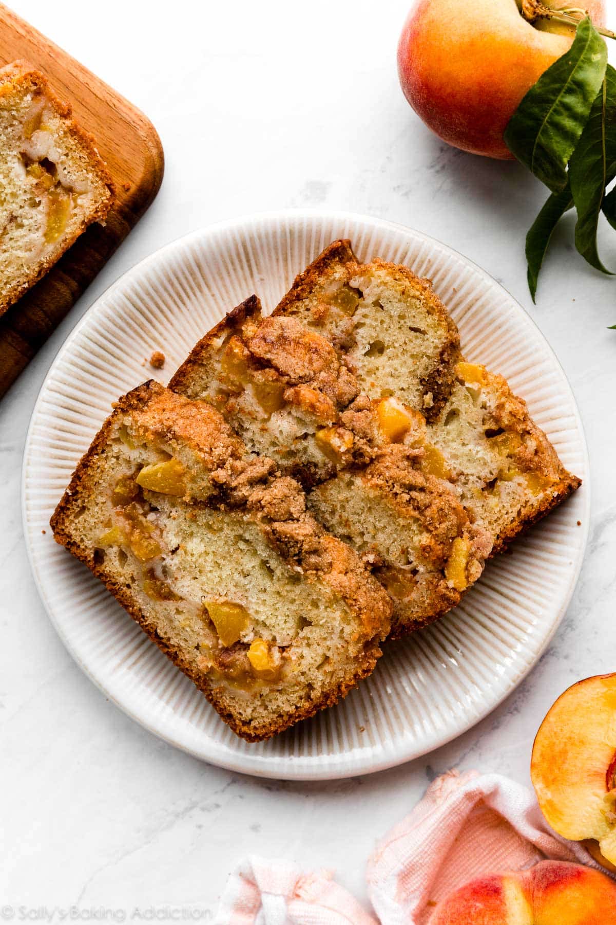 peach bread slices