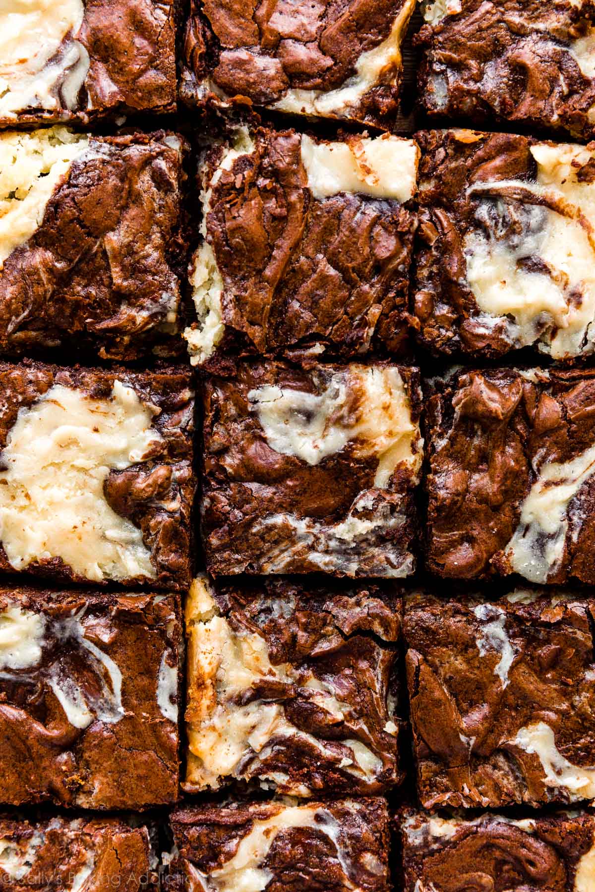 chocolate brownies with coconut cheesecake swirl