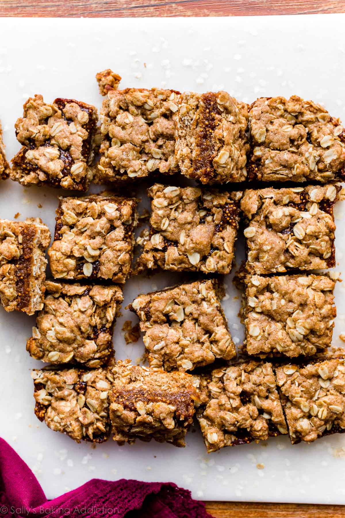 homemade fig bars cut into squares