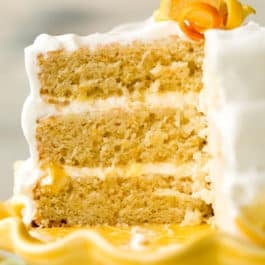 center of a citrus lemon orange lime layer cake